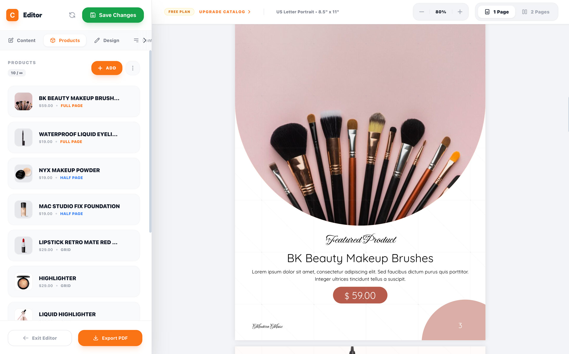 Manage your products directly on the editor