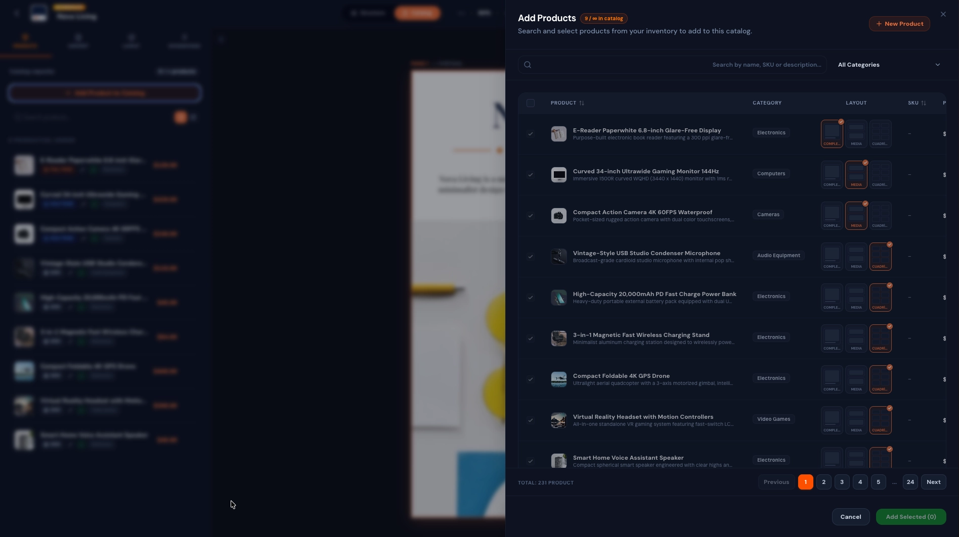Manage your products directly on the editor